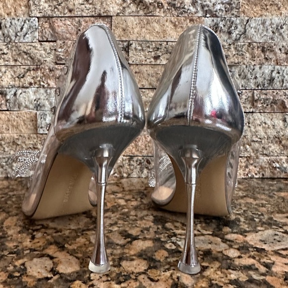 MACH & MACH NEW Double Bow PVC Clear Pumps Heels Crystal - Picture 12 of 14